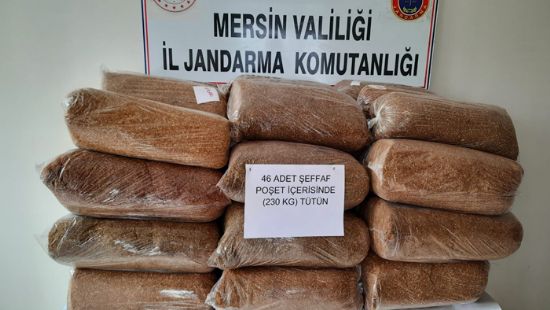 Mersinde bir arata 230 kilo kaak ttn ele geirildi