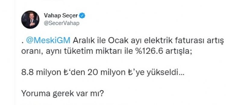 Elektrik faturas 8 milyondan 20 milyona knca bakan isyan etti!