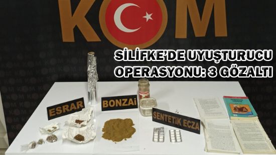 Silifkede uyuturucu operasyonu: 3 gzalt