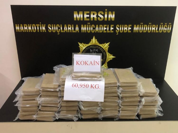 Mersin Limannda 60 kilo kokain ele geirildi