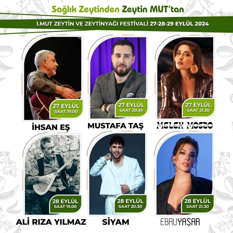 Mut Zeytin ve Zeytinya Festivali 27 Eyllde balyor