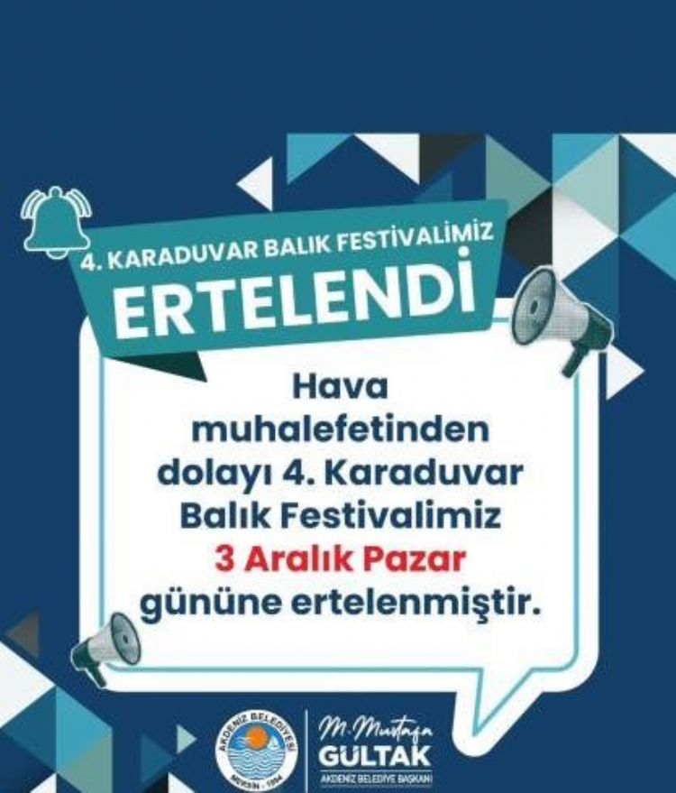 Karaduvar Balk Festivali ertelendi